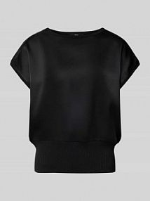 Top bluzkowy o kroju relaxed fit z krótkim rękawem Zero czarny damski EAN 1010003022