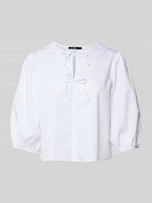 Bluzka o kroju regular fit z wycięciem w kształcie łezki Zero biała damska EAN 1010003099