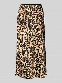 Spódnica midi o dopasowanym kroju z nadrukiem na całej powierzchni model YASPELLA brązowa EAN 26030737