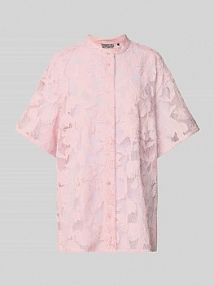 Bluzka koszulowa o kroju oversized z półprzezroczystego materiału model HOK Essentiel Antwerp różowa damska EAN Hok