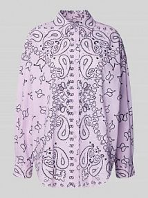 Bluzka koszulowa o kroju oversized ze wzorem na całej powierzchni model HISTENDE Essentiel Antwerp różowa damska EAN Histende