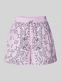 Szorty o luźnym kroju z nadrukiem z motywem model HISSELS Essentiel Antwerp różowe damskie EAN Hissels