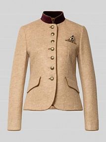 Żakiet o kroju slim fit z mieszanki wełny z kieszeniami z patką WHITE LABEL beżowy EAN 138636-1955