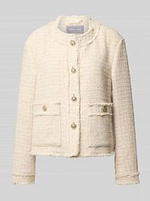 Żakiet z efektem bouclé i listwą guzikową WHITE LABEL beżowy EAN 133315-1250