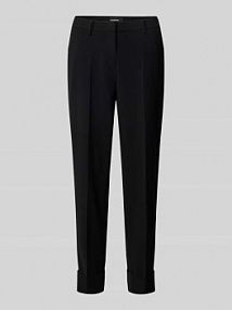 Spodnie materiałowe z przeszytymi zakończeniami nogawek model KRYSTAL CAMBIO czarne damskie EAN 6052030000