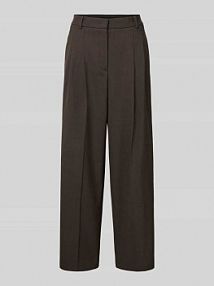 Spodnie materiałowe z plisami model EMILIE TRACK CAMBIO brązowe damskie EAN 6318043600