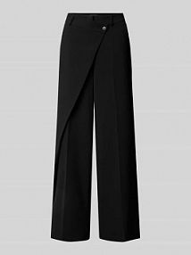 Spodnie materiałowe w kopertowym stylu model ANAIS WRAP FRONT CAMBIO czarne damskie EAN 6052043000