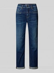 Jeansy o kroju mom fit z lamowanymi kieszeniami model Pearlie CAMBIO niebieskie damskie EAN 9182007253