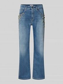 Jeansy o rozkloszowanym i skróconym kroju model GINI CAMBIO niebieskie damskie EAN 9128010902