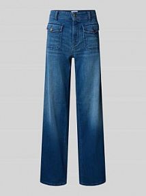 Jeansy z nakładanymi kieszeniami z patką model AIMEE CAMBIO niebieskie damskie EAN 9118011700