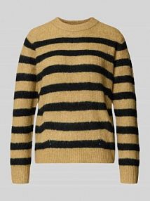 Sweter z dzianiny z okrągłym dekoltem model THORA MOS MOSH beżowy damski EAN 165660