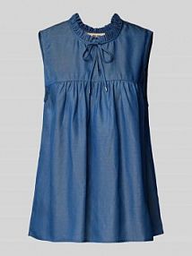 Top bluzkowy z lyocellu z wycięciem w kształcie łezki MOS MOSH niebieski damski EAN 171970