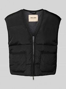 Kamizelka puchowa o pudełkowym kroju z zamkiem błyskawicznym dwustronnym model Manja MOS MOSH czarna damska EAN 171750