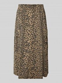 Spódnica midi ze zwierzęcym nadrukiem i kieszeniami cargo MOS MOSH beżowa EAN 171311