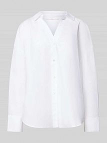 Bluzka koszulowa o kroju oversized z mankietami sportowymi LANIUS biała damska EAN 14381-00