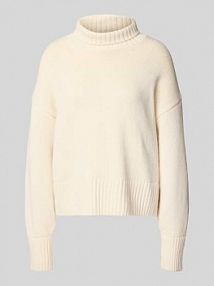 Sweter o kroju oversized z dzianiny z mieszanki żywej wełny i bawełny LANIUS damski EAN 14072-00