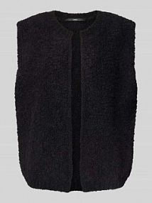 Kamizelka z efektem bouclé i okrągłym dekoltem LANIUS czarna damska EAN 14494-00