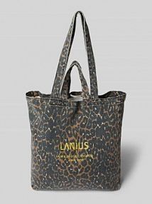 Torba shopper z nadrukiem z logo LANIUS brązowa EAN 14481-00