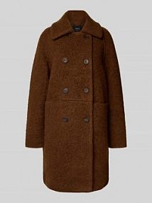 Płaszcz wełniany z efektem bouclé LANIUS brązowy damski EAN 14108-00