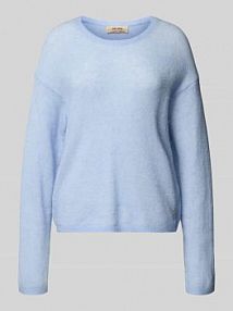 Sweter z dzianiny o kroju regular fit z dodatkiem wełny model Mape MOS MOSH niebieski damski EAN 173310