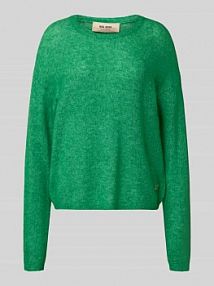 Sweter o luźnym kroju z dzianiny z dodatkiem wełny model Mape MOS MOSH zielony damski EAN 173310
