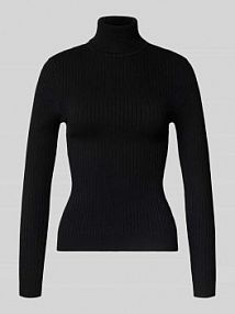 Golf o kroju slim fit z mieszanki wiskozy model KAROL Only czarny damski EAN 15165075
