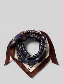 Chusta z jedwabiu ze wzorem na całej powierzchni model ONESTO Weekend Max Mara granatowa EAN 2525546125600