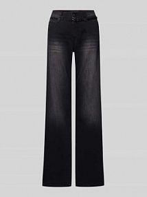 Jeansy z szeroką nogawką i paskiem model LIZ BELT Angels szare damskie EAN 3502565