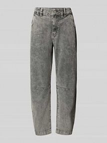 Spodnie sztruksowe o kroju relaxed fit z wpuszczanymi kieszeniami model BARREL CORDUROY Buena Vista szare damskie EAN 2508-B5904