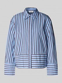 Bluzka koszulowa o pudełkowym kroju z czystej bawełny s.Oliver RED LABEL niebieska damska EAN 2170022