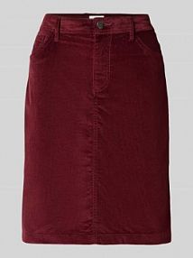 Spódnica mini o rozkloszowanym kroju z imitacji sztruksu s.Oliver RED LABEL czerwona EAN 2170189