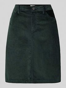 Spódnica mini o rozkloszowanym kroju z imitacji sztruksu s.Oliver RED LABEL zielona EAN 2170189