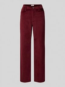 Spodnie sztruksowe o kroju regular fit z prostą nogawką s.Oliver RED LABEL czerwone damskie EAN 2170188