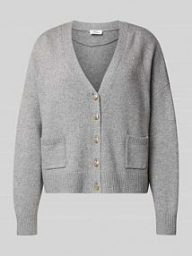 Kurtka z dzianiny o kroju oversized z mieszanki bawełny s.Oliver RED LABEL szara damska EAN 2168074