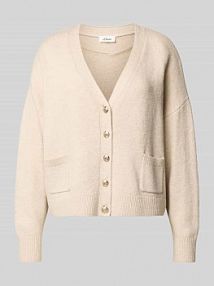 Kurtka z dzianiny o kroju oversized z mieszanki bawełny s.Oliver RED LABEL beżowa damska EAN 2168074