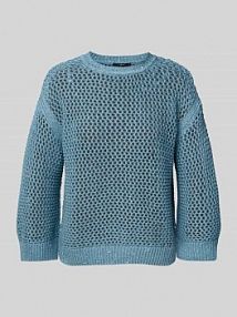 Sweter z dzianiny z okrągłym dekoltem Zero niebieski damski EAN 1010003117