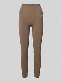 Legginsy o kroju super skinny fit z nadrukiem z logo model SEAMLESS P.E Nation szare damskie EAN 243G295_WALNUT