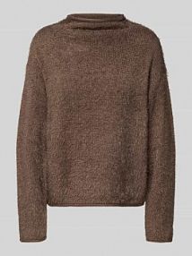 Sweter z dzianiny z okrągłym dekoltem model Cat FREE/QUENT szary damski EAN 206735