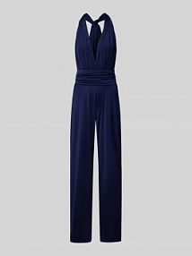 Kombinezon z dekoltem w serek i wiązaniem z tyłu Rose Avenue granatowy EAN Multiway Jumpsuit