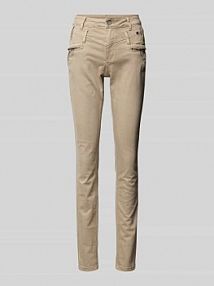 Jeansy o kroju skinny fit z kieszeniami z tyłu Buena Vista beżowe damskie EAN 2509-B5738
