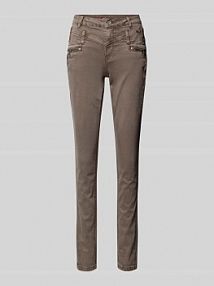 Jeansy o kroju skinny fit z kieszeniami z tyłu Buena Vista brązowe damskie EAN 2509-B5738