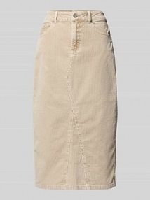 Spódnica midi ze sztruksu z wpuszczanymi kieszeniami Buena Vista biała EAN 2509-B5884