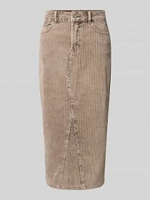 Spódnica midi ze sztruksu z wpuszczanymi kieszeniami Buena Vista beżowa EAN 2509-B5884