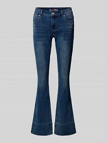 Jeansy o kroju bootcut z efektem znoszenia Buena Vista niebieskie damskie EAN 2509-B5847