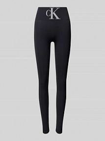 Legginsy o kroju skinny fit z nadrukiem z logo Calvin Klein Jeans czarne damskie EAN 701233380