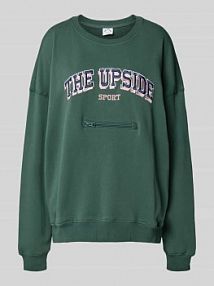 Bluza o kroju relaxed fit z wyhaftowanym logo The Upside zielona damska EAN USW225099