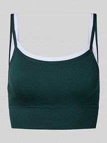 Top krótki z efektem dwóch warstw The Upside zielony damski EAN USW325007