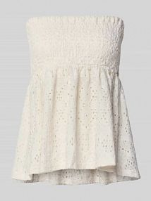 Top o kroju regular fit z ażurową koronką model LLUZ Only biały damski EAN 15350479