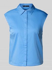 Bluzka koszulowa o kroju regular fit z elastycznej mieszanki bawełny Zero niebieska damska EAN 1010003192