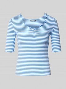 T-shirt z dekoltem w serek Zero niebieski damski EAN 1010003319